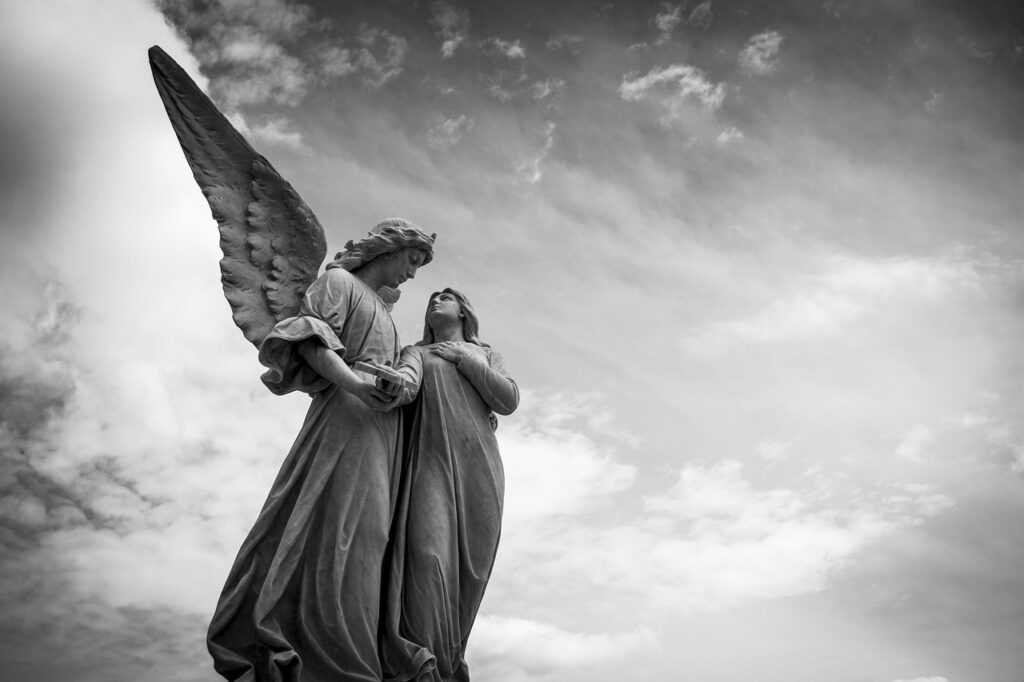 angel, sculpture, cemetery, figure, statues, angelic, peaceful, calm, christianity, religion, monochrome, black and white, angel, angel, angel, angel, angel
