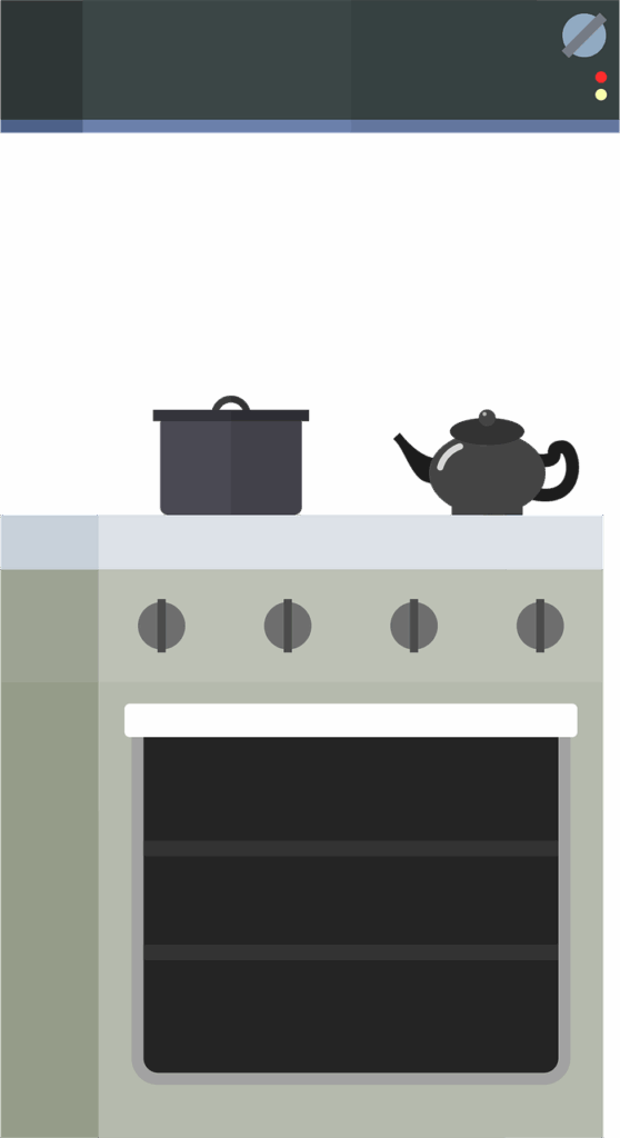 kitchen, stove, oven, extractor hood, cook, cooking pot, pot, grill, tea eating, teapot, stovetop, circulating air, top heat, bottom heat, knob, electricity, gas, breakfast, having lunch, dinner, dessert, stove, stove, stove, stove, stove, oven, oven, oven