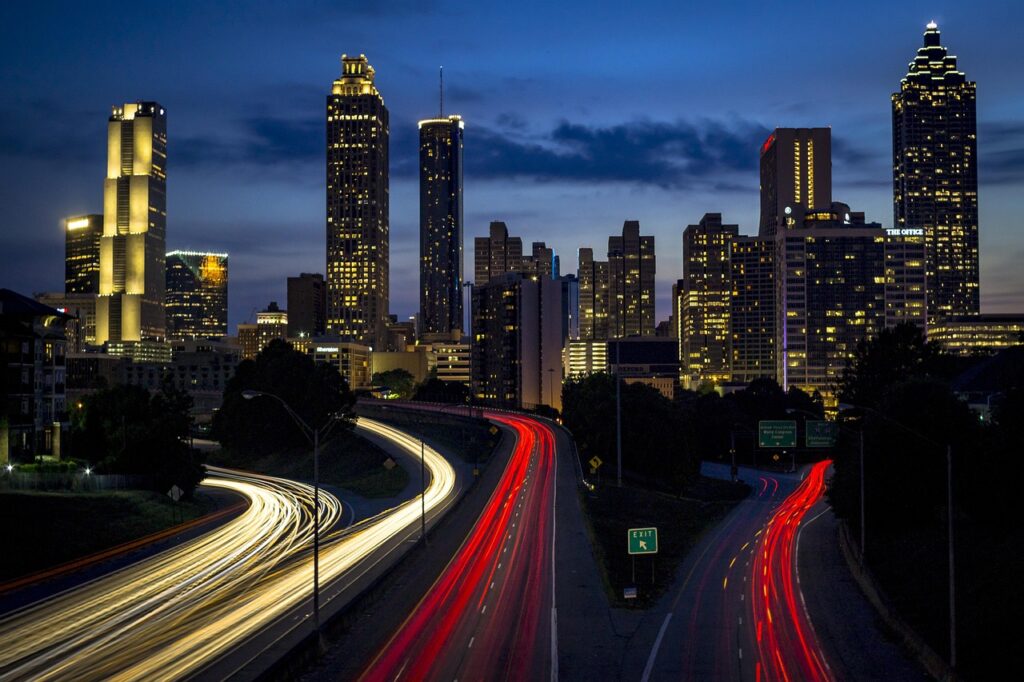 architecture, buildings, city, cityscape, expressway, highway, lights, night, roads, skyline, skyscrapers, urban, motion blur, traffic, city lights, long exposure, highway, highway, highway, highway, highway, traffic, traffic, traffic