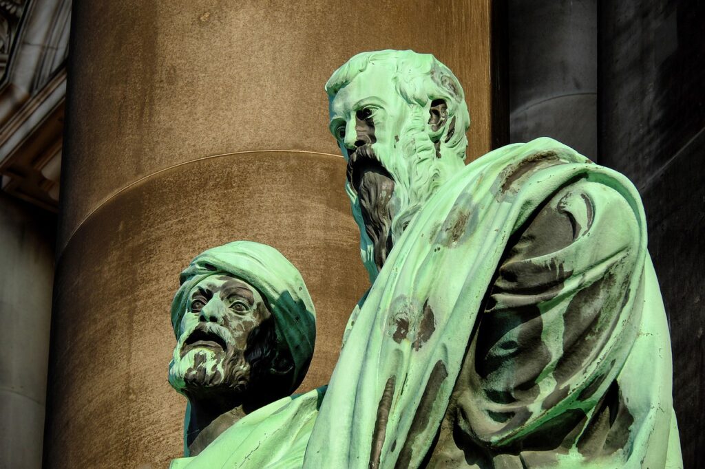 sculptures, copper, characters, matthew, marcus, gospel, artwork, berlin cathedral, main portal, monument, berlin, copper, matthew, matthew, matthew, matthew, matthew, marcus, marcus, marcus, gospel