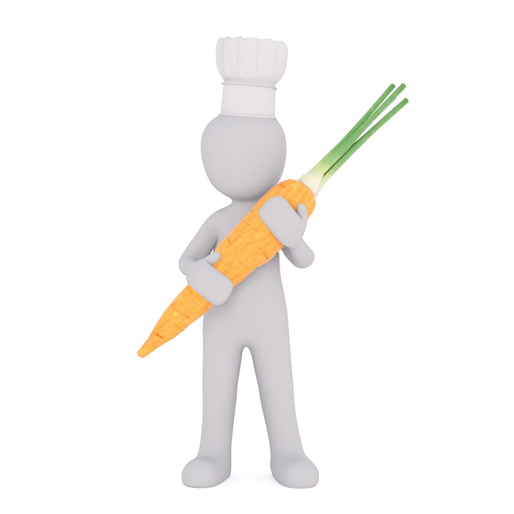 vegetables, healthy, vitamin, vegan, carrot, white male, 3d model, isolated, 3d, model, whole body, white, 3d man, food, raw food