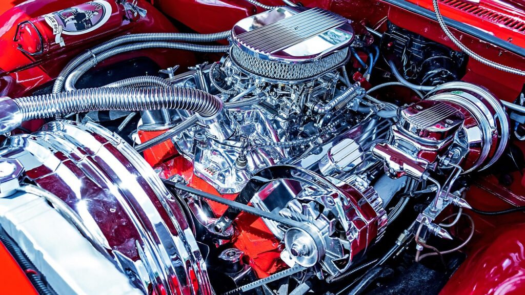 chrome, engine, glittering, metal, technology, engine compartment, automobile, detail shot, vehicle, car, metallic, car wallpapers, us car