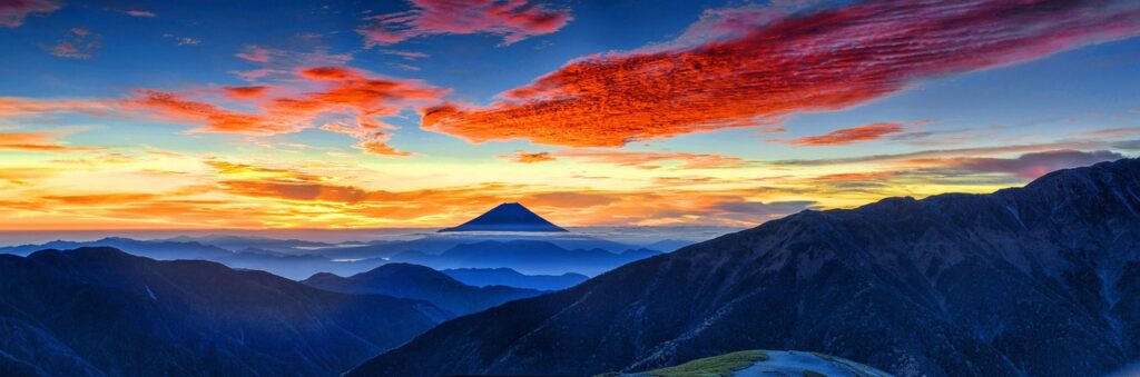 mount fuji, volcano, japan, morning glow, landscape, mt fuji, sunset, twilight, mountains, blue landscape, blue sunset, nature, blue mountain, blue morning