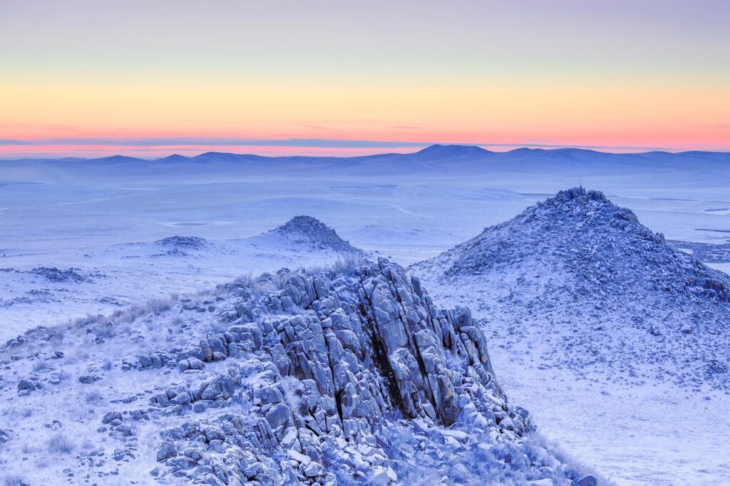 frozen, landscape, cold, nature, sunrise, file, wilderness, rock, december, mongolia, mongolia eastern