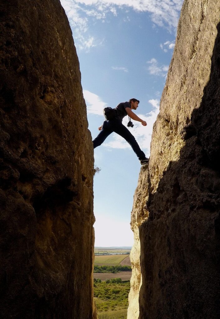men's, adventurer, mountain, gap, excursion, nature, cliff