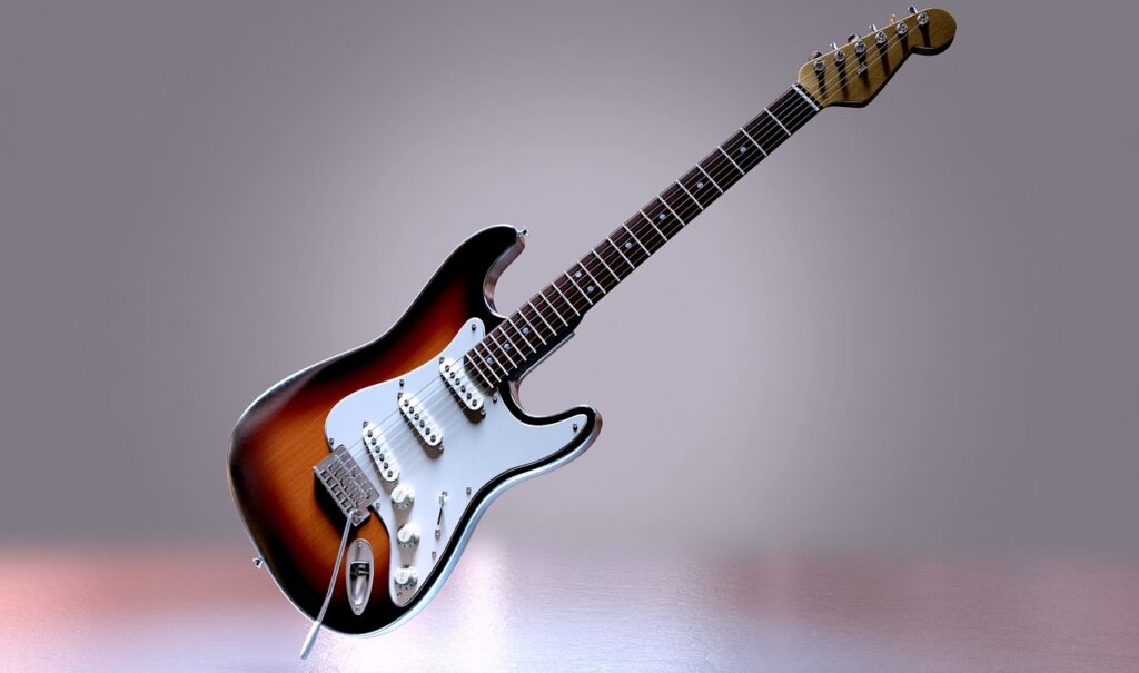 guitar, electric guitar, stringed instrument, musical instrument, instrument, rock music, rock, rock guitar, 3d, rendering, guitar, guitar, guitar, guitar, guitar, electric guitar