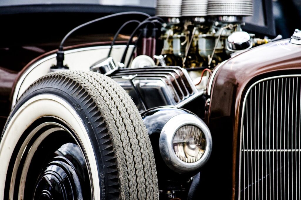 automobile, vehicle, chrome, ride, wheel, classic, engine, headlights, perfomance, glittering, retro, antique car, old car, retro look, hub cap, hot rod, usa, v8, big block, engine, engine, engine, engine, engine