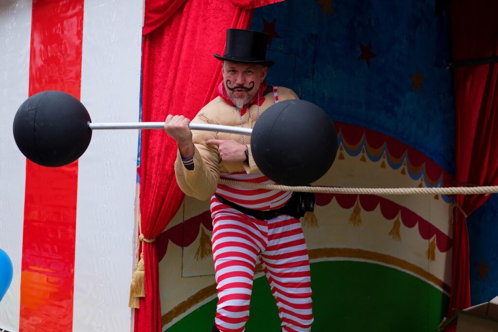 weight lifter, weight, power, muscles, bodybuilder, weight training, training, dumbbell, fake, illusion, circus, carnival, fool, foolish, weight lifter, fake, fake, fake, fake, fake, circus, circus, circus, circus, foolish
