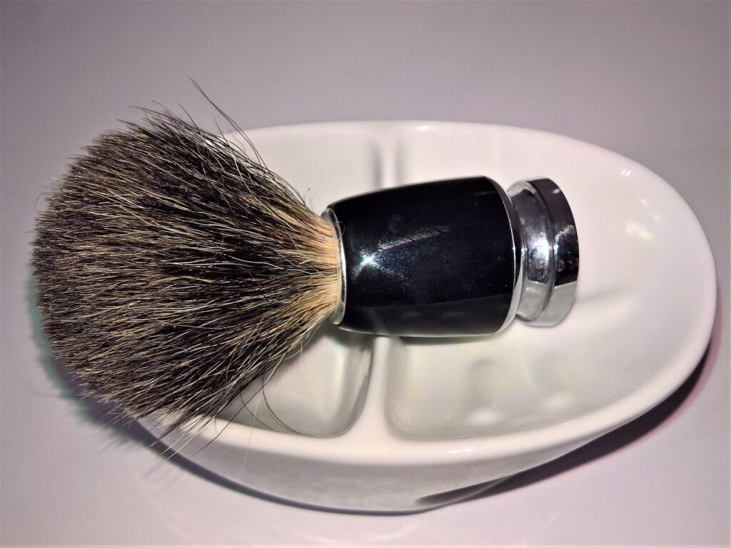shaving brush, badger hair brush, porcelain bowl, soap dish, shaving, wet shave, personal hygiene, whiskers, men, hygiene, shaving brush, shaving brush, shaving, shaving, shaving, shaving, shaving, wet shave