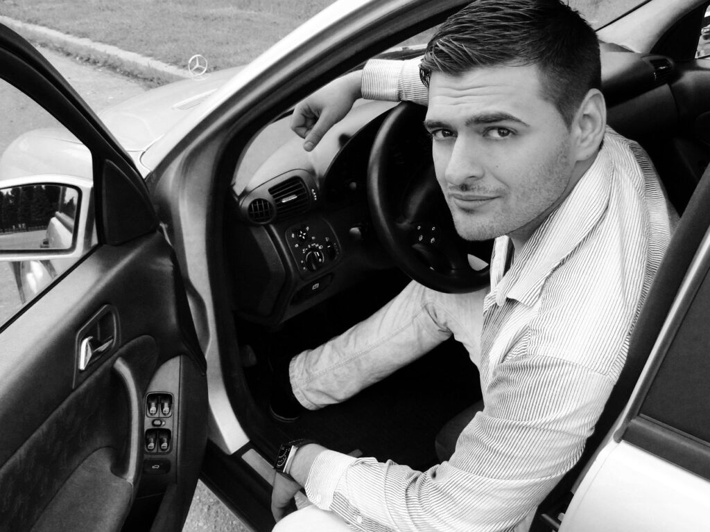 car, vehicle, driver, people, man, portrait, car wallpapers, drive, outdoors, gray car