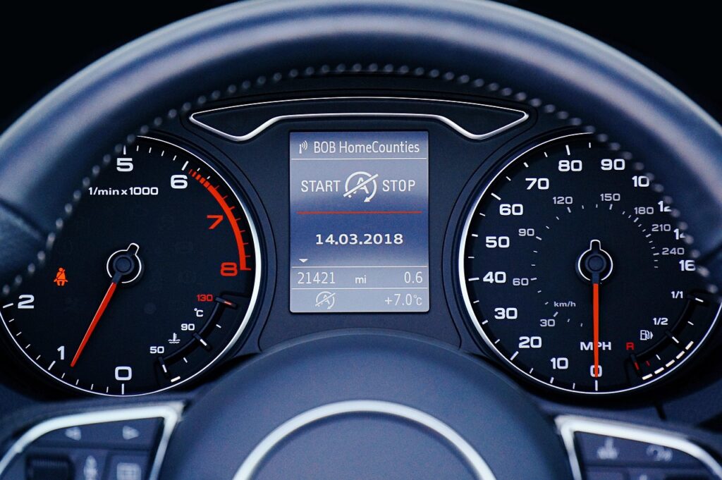 dashboard, speedometer, gauge, car, dial, odometer, speed, dash, control, needle, instrument, transportation system, fast, drive, power, temperature, indicator, engine, vehicle, meter, auto, motor, display, automobile, fuel, measure, measurement, equipment, panel, oil, black, arrow, sensor, car wallpapers, blue car, blue arrow, blue power
