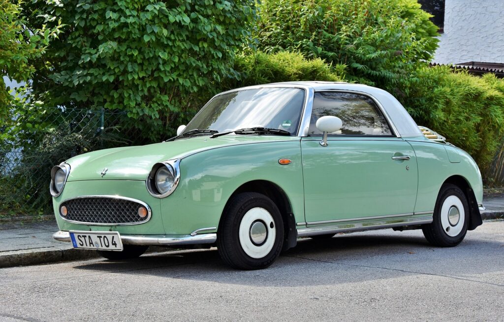 nissan, figaro, automobile, antique car, car wallpapers, youngtimer, car, small car, japan, japanese, convertible, right hand drive