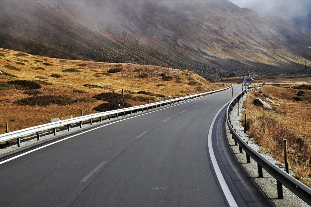 mountains, road, wilderness, mystical, alpine, silence, highway, rocks, travel, asphalt, julierpass, nature, seasons, perspective, street