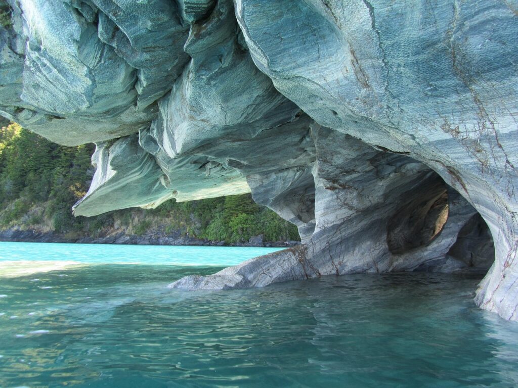 marble, cave, marble cave, nature, blue, undermined, water, turquoise