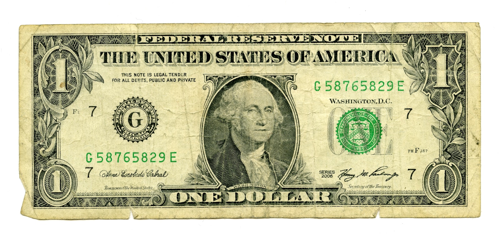 1 us dollar bill