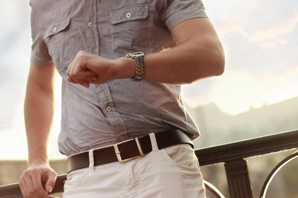 waiting, wristwatch, man, watch, appointment, time, urgent, businessman, fashion, casual, pants, shirt, male, guy, short sleeves, waiting, man, watch, watch, time, time, time, time, time