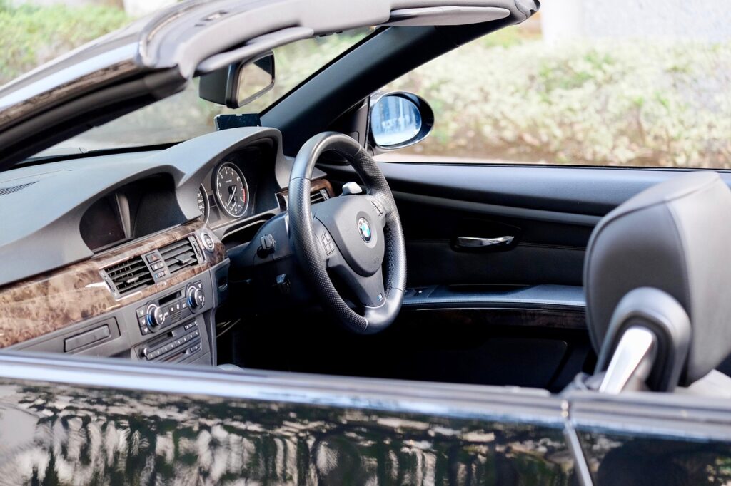 open car, handle, dashboard, seats