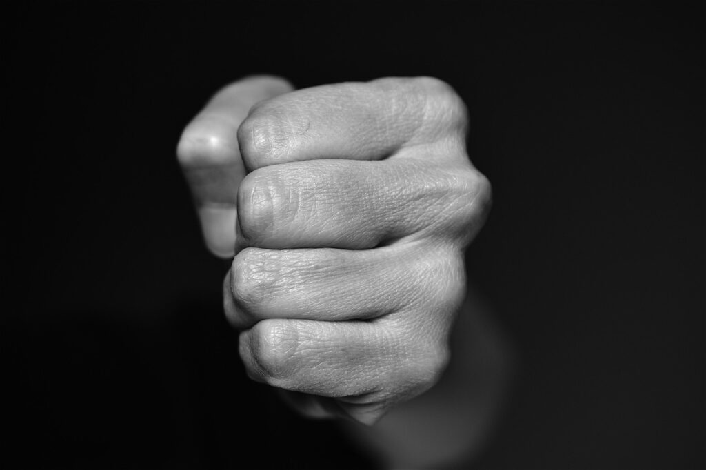 fist, cut, hand, to hit