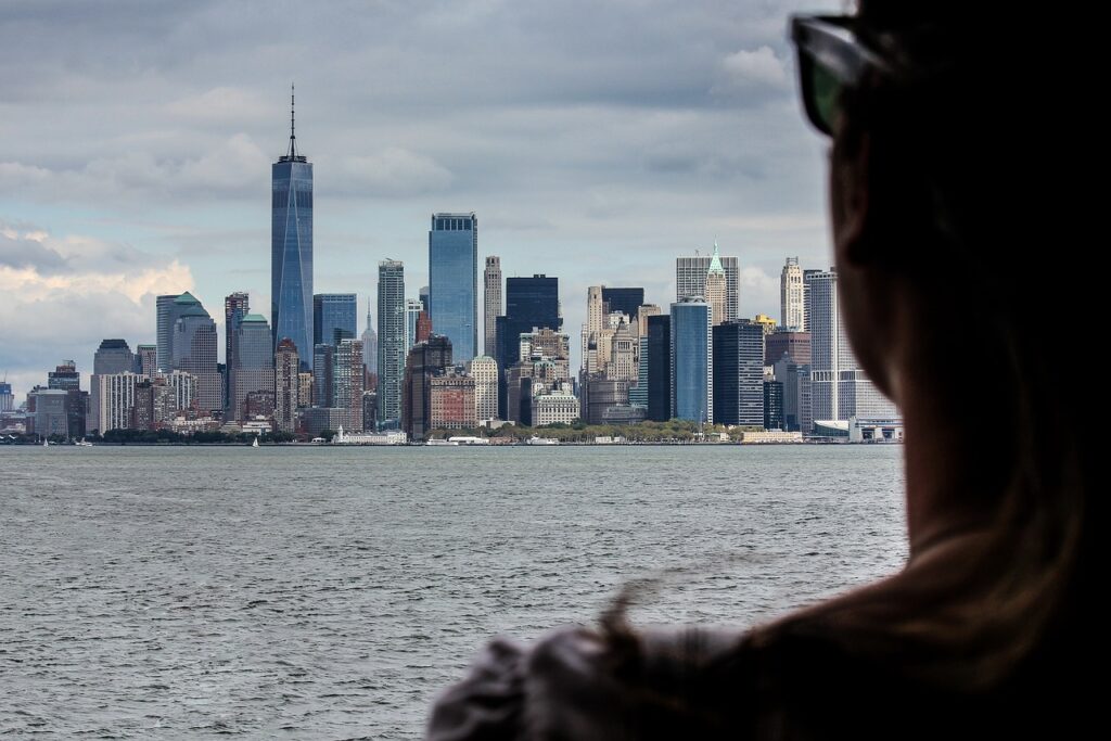 new york city, usa, nyc, skyscraper, nature, manhattan, cityscape, person, water, view, traveling, metropolis, panorama