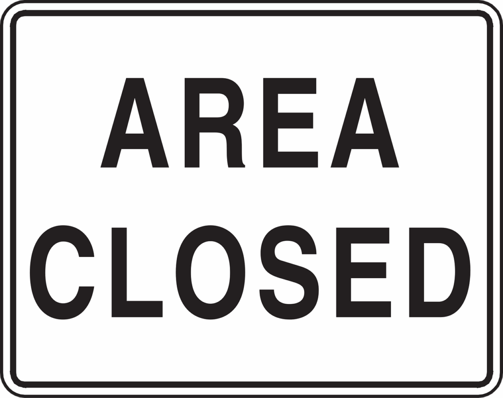 area, closed, sign, warning, restricted, zone, denied, forbidden, closed, closed, closed, closed, closed, warning, warning, warning, restricted, restricted, restricted, zone, zone, denied, denied