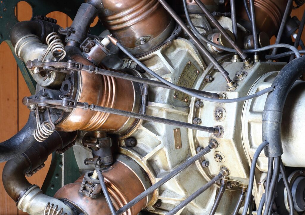 radial, aircraft, engine, ice, combustion engine, 4-stroke, aviation, old, propeller, cylinder, airplane, museum