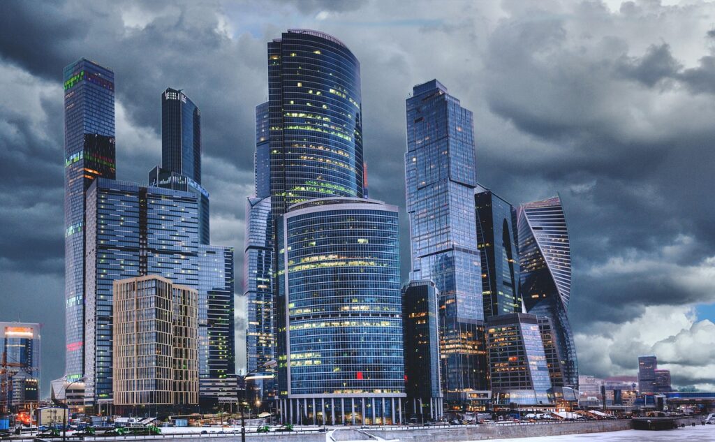 city, street, architecture, business, skyscrapers, building, paris, capital, office, sky, window, tower, lights, metro, glass, nature, crosswalk, marble, evening