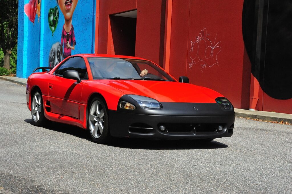 mitsubishi 3000gt, graffiti, japanese car, red car, automotive, japan, car, auto, red, design, vehicle, japanese, mitsubishi, vintage, automobile, jdm, drive, road, city, asphalt, speed, car wallpapers, greensboro, daily driven, fast, street