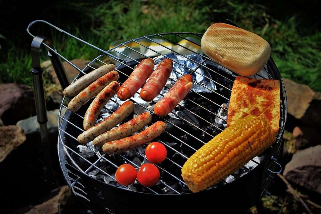 grilling, grill, charcoal, charcoal grill, nature, grilled sausage, corn, vegetables, loaf, grilled cheese, grill grate, garden, grill proof, flesh, fire, bbq, food, meal, money, yummy, sausage, grilled, barbeque, shrimp, hot