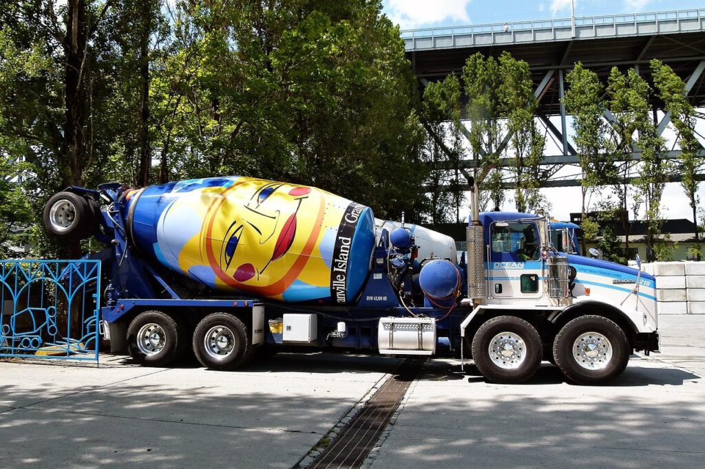 concrete, mixer, vehicle, truck, colorful, painting, face, granville island, vancouver, british columbia, canada, granville island, granville island, granville island, granville island, granville island, vancouver