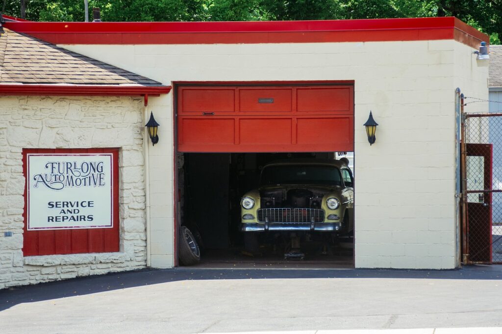 car, retro, old, car shop, repair, service, automotive, car wallpapers, tire, garage, door, shop, store front
