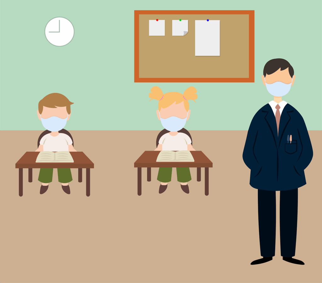 classroom, school, coronavirus, students, teacher, back to school, desk, education, pandemic, covid-19, face mask, class, teacher, teacher, teacher, teacher, teacher