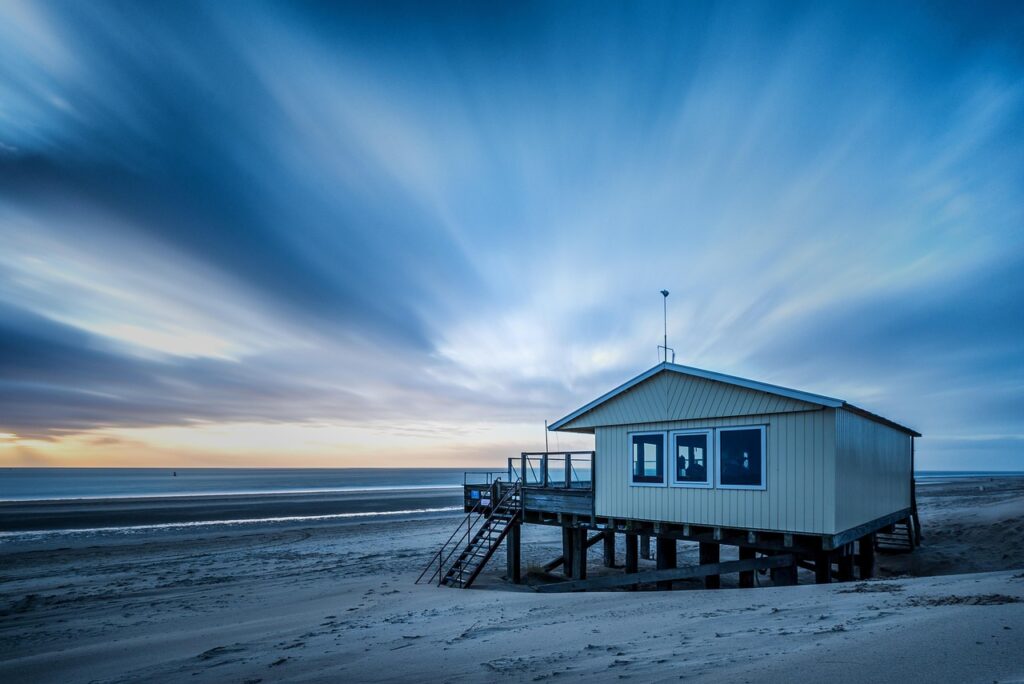 ameland, the netherlands, house, beach, coast, nature, sand, coastline, shore, seashore, seaside, building, beach house, sea, ocean, scenery