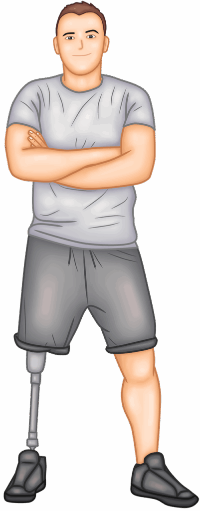 man, prosthesis, crippled, person, amputation, standing, arms crossed, smile, cartoon, prosthesis, prosthesis, prosthesis, amputation, amputation, amputation, amputation, amputation
