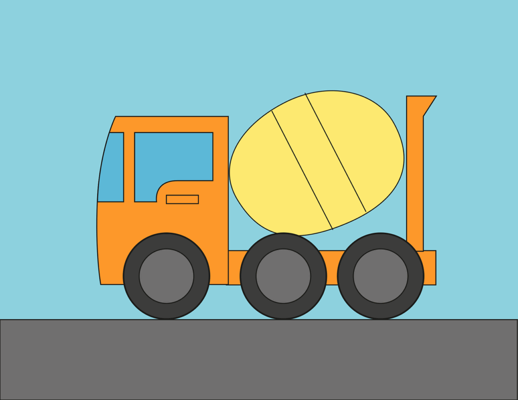 concrete mixer, truck, cement mixer, mixer, vehicle, construction equipment, construction truck, flat drawing, line drawing, digital drawing, concrete mixer, concrete mixer, cement mixer, cement mixer, cement mixer, cement mixer, cement mixer