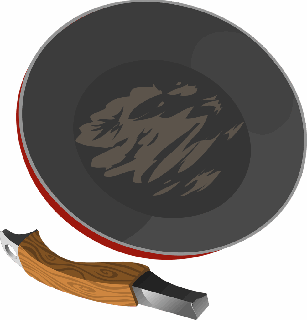 frying pan, pan, broken, handle, cooking, iron, cook, damaged, kitchen, gray kitchen, gray cooking