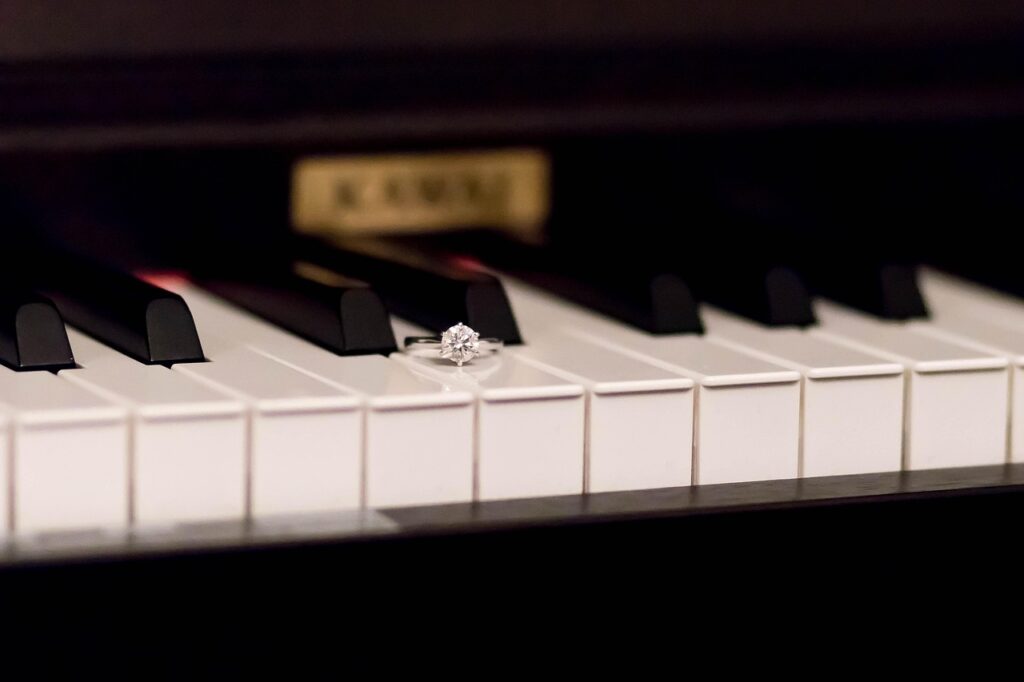 piano, ring, engagement, diamond ring, wedding, marriage, jewelry, keyboard, musical instrument, closeup, piano, piano, ring, diamond ring, diamond ring, diamond ring, diamond ring, diamond ring