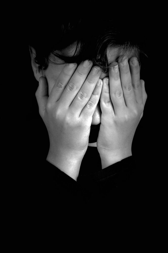cover your face with your hands, hide, horror, fear, baby, kids, teen, sadness, pain, psychology, anxiety, depression, unhappy, person, people, portrait, tears, mount, cry, black and white, contrast, close eyes