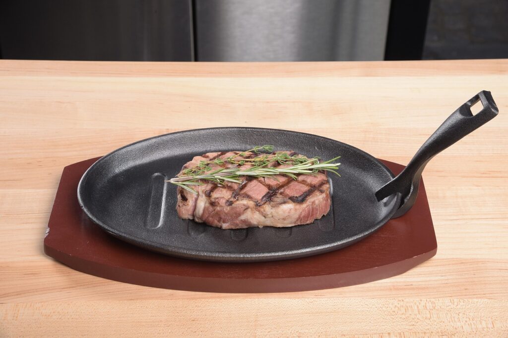 cast iron, steak, rosemary, pan, kitchenware, cast iron, cast iron, cast iron, cast iron, cast iron, steak, steak, rosemary