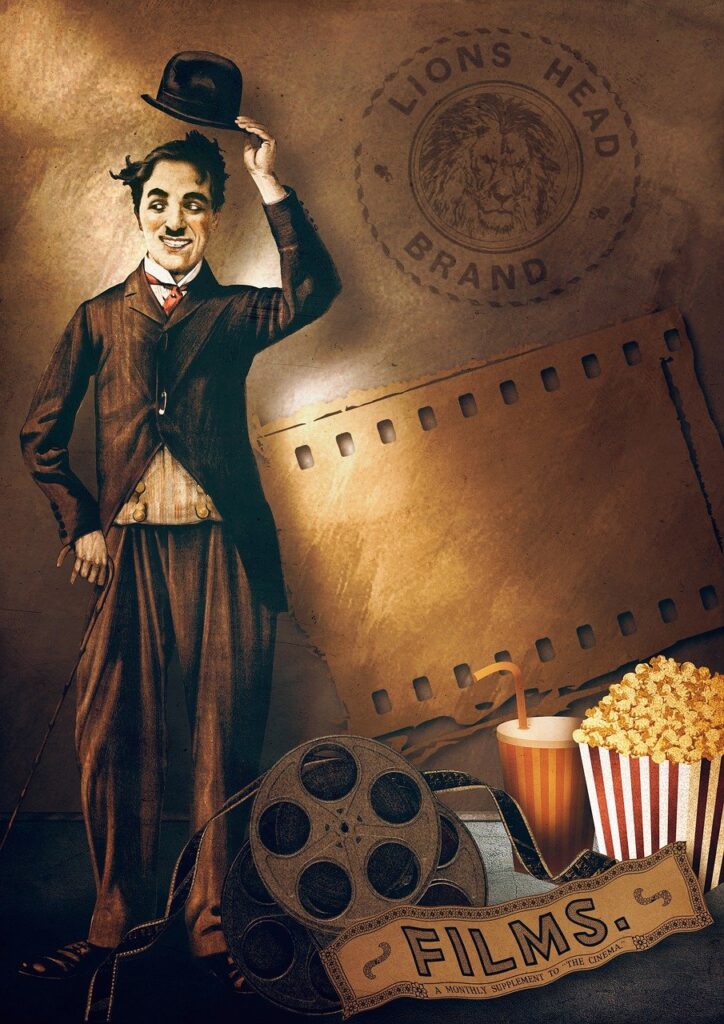 charlie chaplin, popcorn, film roll, filmstrip, invitation, visit the cinema, cinema voucher, admission ticket, film screening, scrapbook, charlie chaplin, charlie chaplin, charlie chaplin, charlie chaplin, charlie chaplin