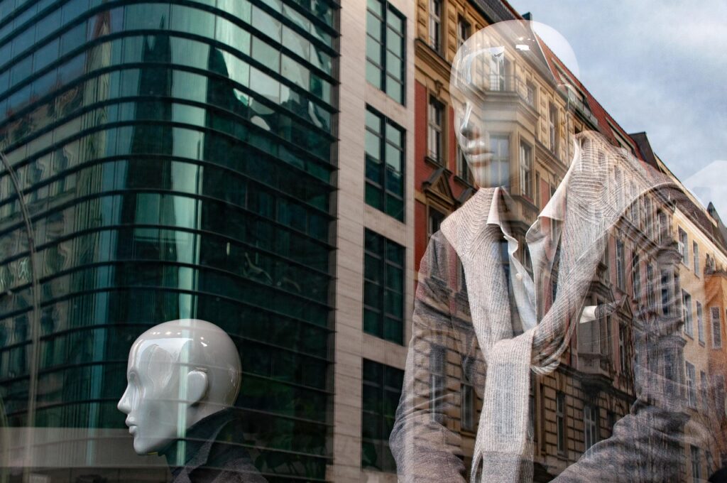 mannequin, building, city, store window, store, shop, urban