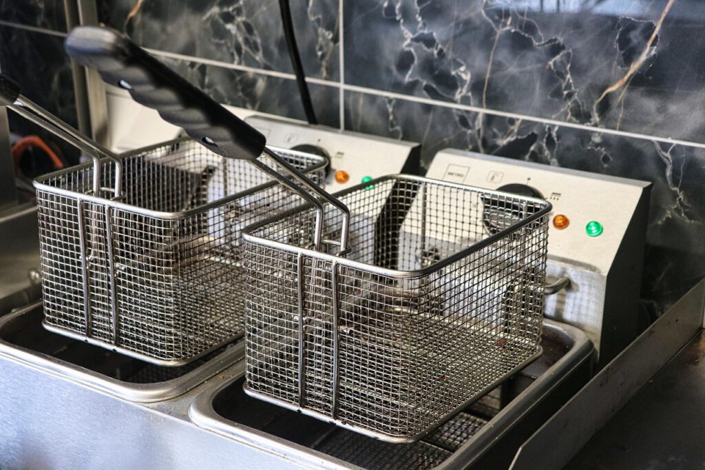 deep fryer, grill stall, fast food, kitchen, deep fryer, deep fryer, deep fryer, deep fryer, deep fryer
