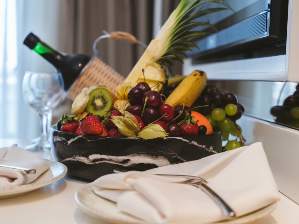 a plate of fruit