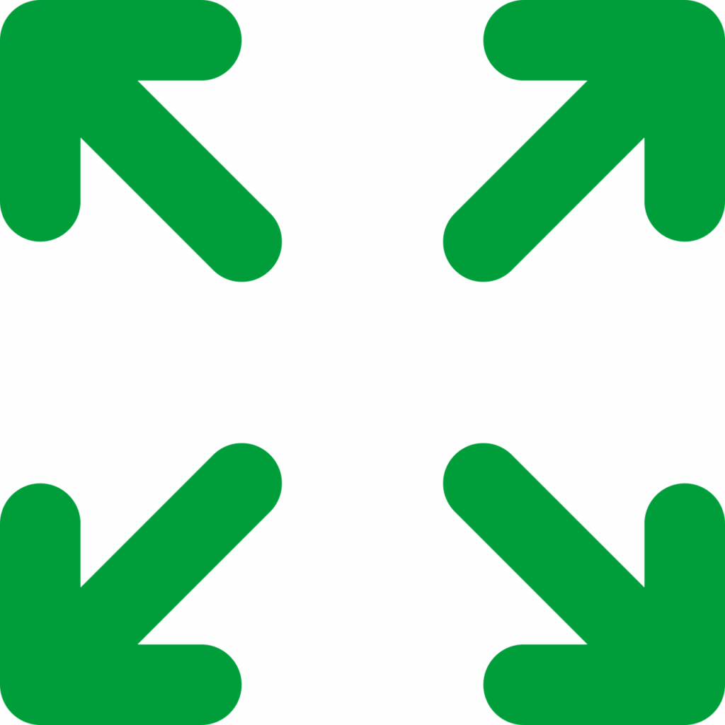 expand, arrows, icon, green, size, grow, scale, cut out, expand, expand, expand, expand, expand, size