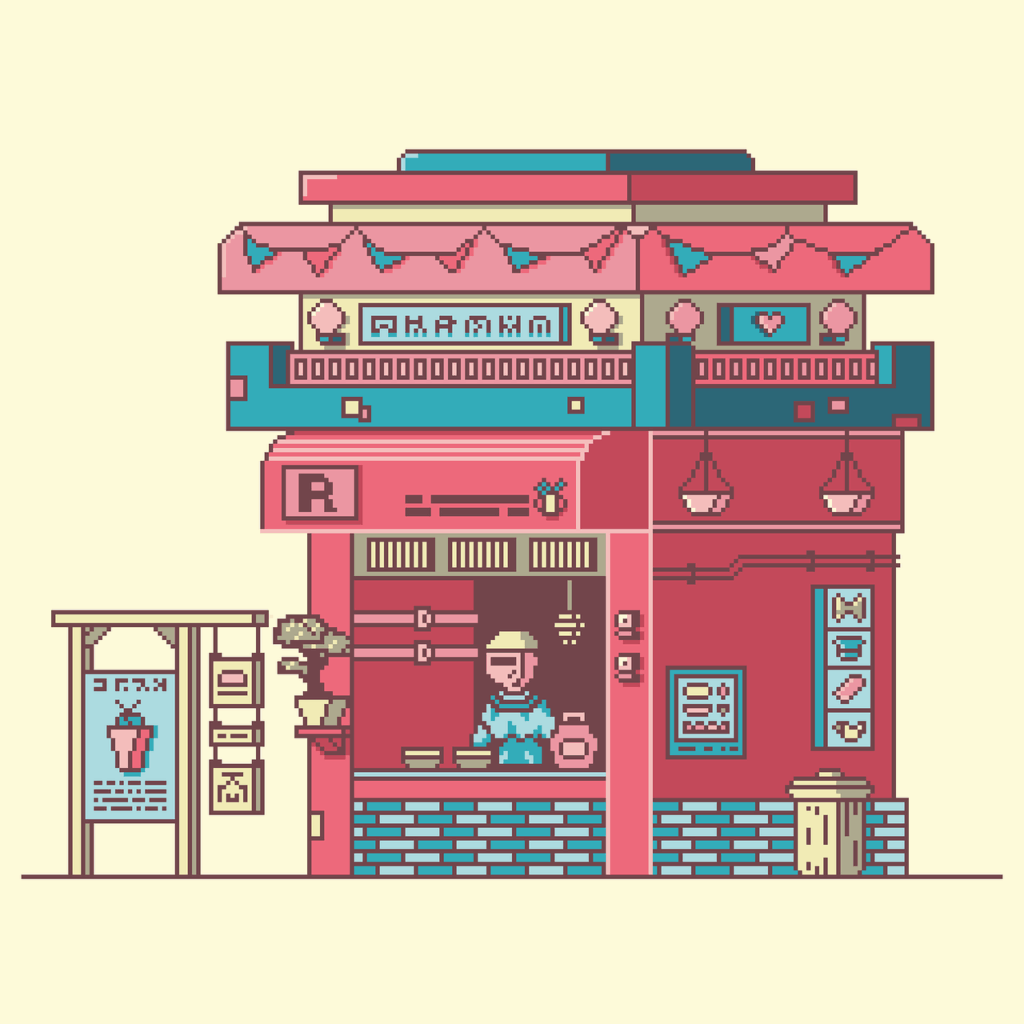 pixel art, pixel, store, shop, lofi, sci-fi, robot, video game, selling, game design, pixel art, pixel art, lofi, lofi, lofi, lofi, lofi