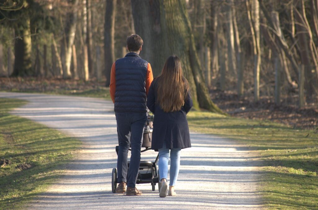 couple, stroller, park, to stroll, man, woman, parenting, stroller, stroller, stroller, stroller, stroller, parenting, parenting, parenting, parenting, parenting