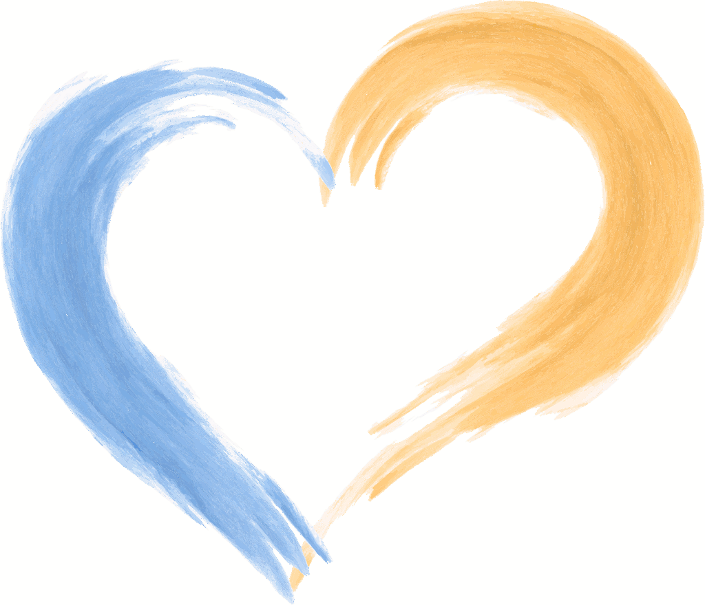ukraine, creation, a heart, love, yellow, blue, brush, drawing, ukraine, love, love, love, love, love