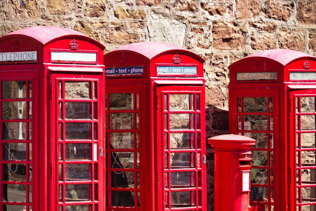 telephone booth, retro, british, red phone booth, communication