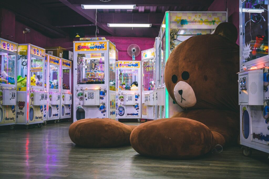 teddy bear, arcade, claw machines, gaming machines, taiwan, tainan, arcade, arcade, arcade, arcade, arcade