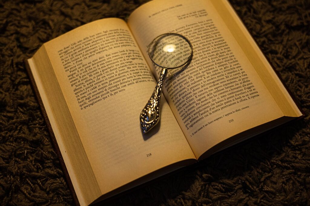 magnifying glass, book, old book, investigating, investigation, pages, writing, write, poem, mystery, thriller, horror, focus, investigation, investigation, investigation, investigation, investigation, poem, thriller, thriller
