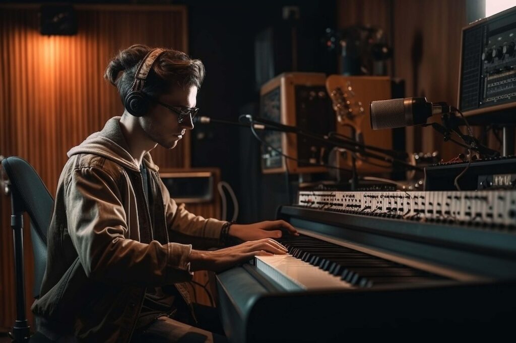ai generated, musician, music studio, recording, music, piano, keyboard, studio, music studio, music studio, music studio, music studio, music studio, music, studio, studio